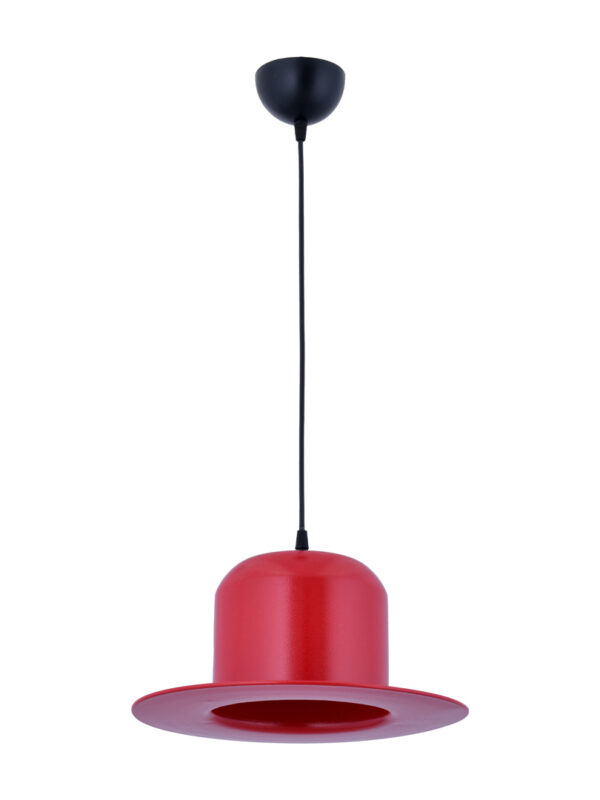 Modern Şapka Tekli Sarkıt Avize(Kırmızı)