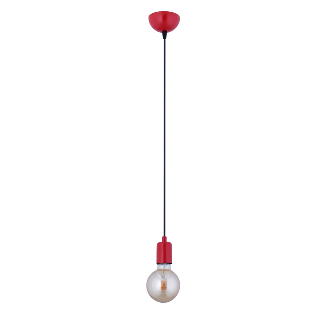 Balon Cam  Tekli Sarkıt Lamba(Kırmızı)